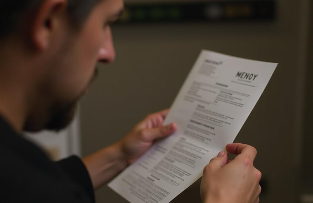 Chef reviewing a menu